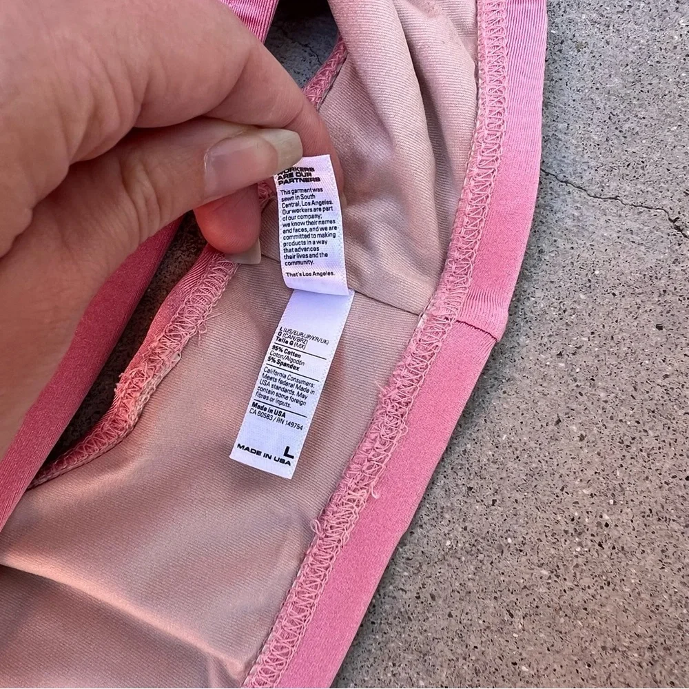 💕 Los Angeles Apparel Pink Bikini Set - Size Large - Picture 5 of 8